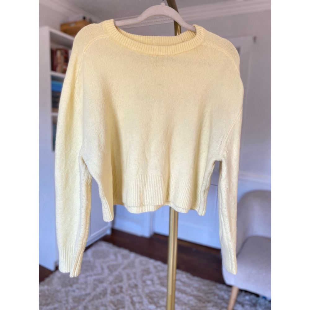 Universal Thread Cropped Knit Sweater Butter Yell… - image 2